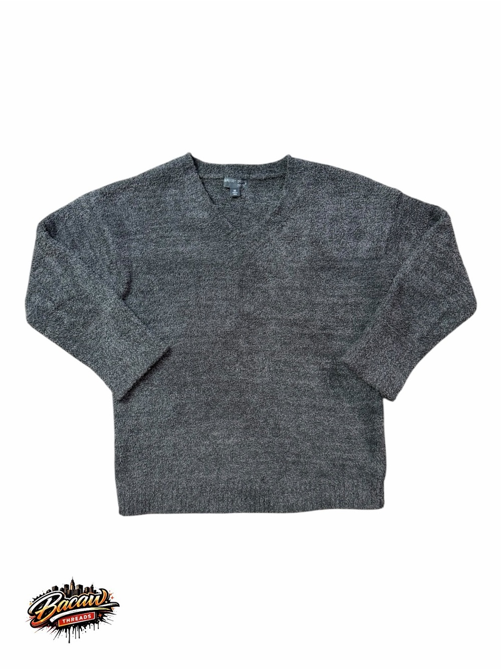 Barefoot‎ Dreams CozyChic Men's Charcoal Gray V-Neck Sweater